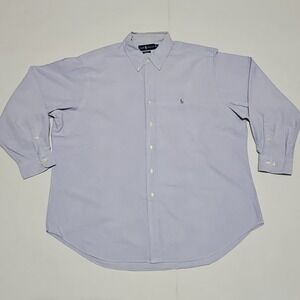 Polo Ralph Lauren Men's 18 34/35 Classic Fit Oxford Button Down Shirt Light Blue